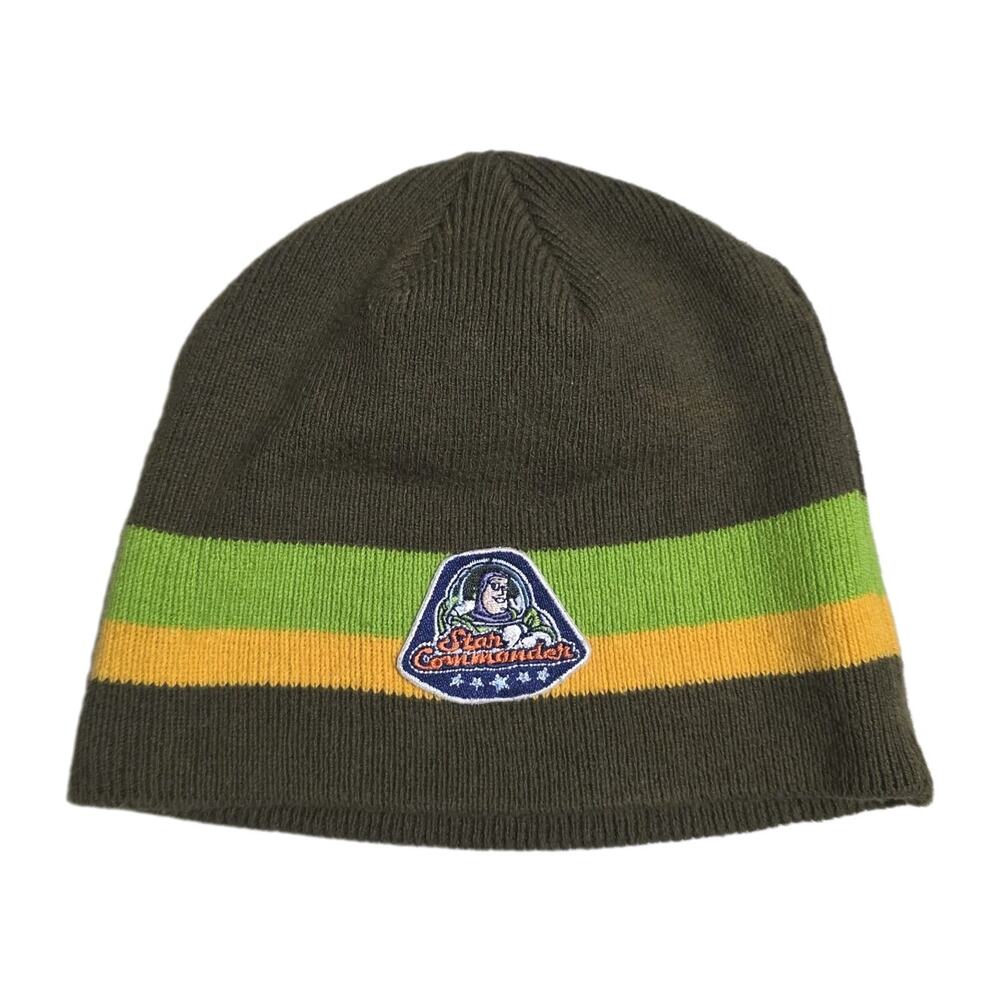 Y2K Buzz Lightyear Beanie Hat Cap Youth XS Green Star Command Disney Toy Story